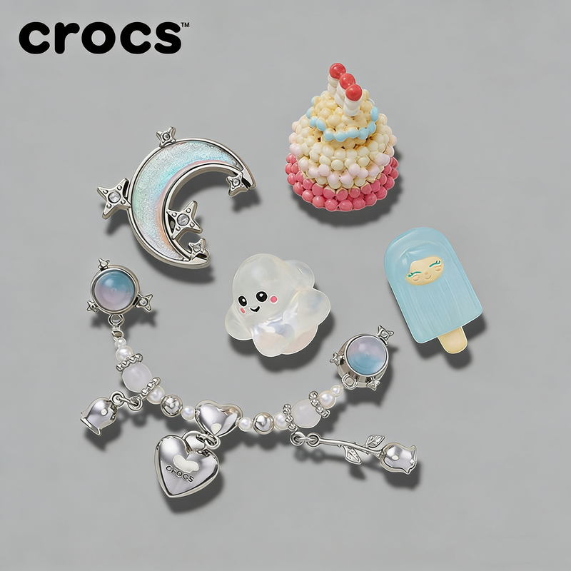 Same Style as in the Mall, 80% off Hole Shoe Chain Accessories, High-End Cake Shoe Charms, Fashionable Popsicle Shoe Decorations Compatible with Crocs