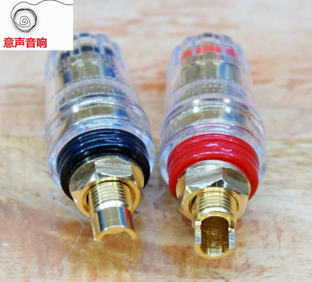 Pure Copper Gold Plated Power Amplifier Horn Crystal Post Head Horn Wiring Terminal