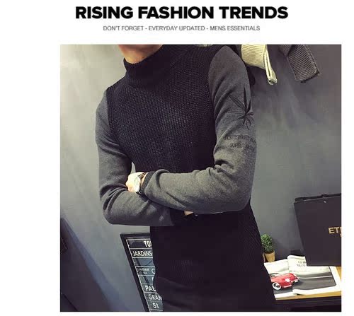 Mùa thu đông 2018 mới nước Anh dày cộng với lá phong nhung Anh thêu áo len dày kim mỏng áo len đáy áo nam