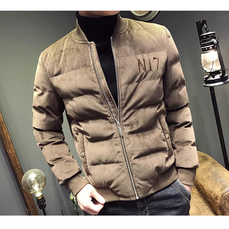 Quần áo mùa đông 2018 của Anh chất lượng cao vải nhung thêu cotton mỏng nam dày quần áo cotton ngắn áo bomber gucci