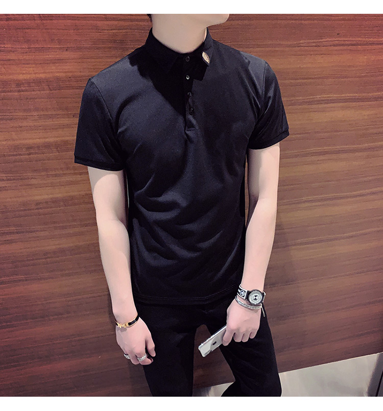 Xu hướng mùa hè 2019 Áo thun nửa tay áo phiên bản Hàn Quốc Áo sơ mi mỏng tay ngắn Áo sơ mi nam Polo Top Tide Quần áo nam - Polo áo thun polo nam