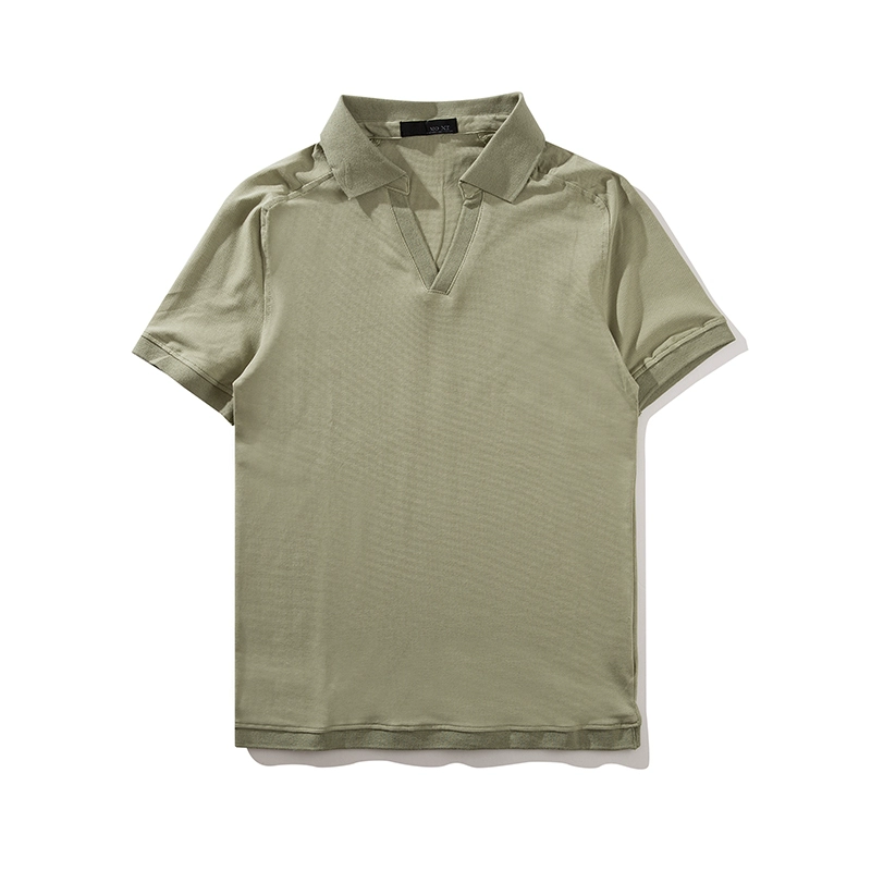 Đi thuyền tự chế 8 màu đan rắn màu ngắn tay áo polo Thanh niên lớn Slim ve áo Áo thun áo thun nam quần áo