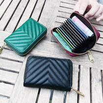 2021 card bag female small simple retro ultra-thin Korean cute sheepskin exquisite high-end multi-card position large capacity tide