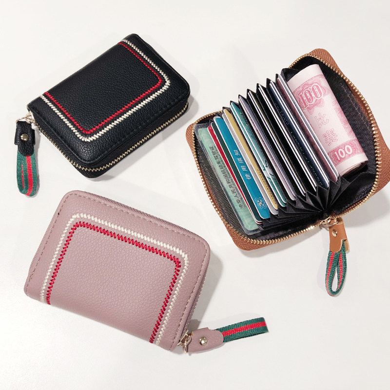 Driving license leather cover ultra-thin minimalist card bag anti-magnetic female large capacity multi-position and delicate documents bag upscale Korea
