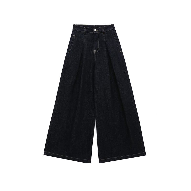 Cizzlemore【Cold Brew】Vintage High Street Pocket Pleated Raw Denim High-End Wide-Leg Jeans Cizzlemore【Cold Brew】Vintage High Street Pocket Pleated Raw Denim High-End Wide-Leg Jeans