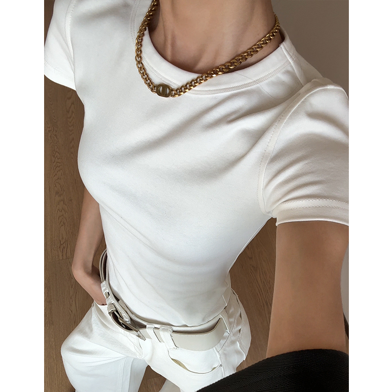 Cizzlemore Simple, Stylish, Comfortable, Breathable, Double-Sided Fine-Spun Cotton Fitted Short-Sleeved T-Shirt