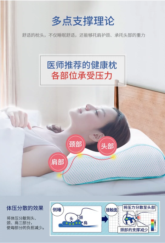 Gối sửa chữa cột sống cổ tử cung gối đặc biệt massage chống ngáy gối thoáng khí đơn đôi phẳng gối chăm sóc sức khỏe nam nữ