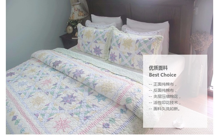 Dệt Mỹ-phong cách sang trọng ánh sáng handmade chắp vá bông quilting là ba mảnh xuất khẩu giường bao gồm điều hòa không khí là mùa hè mát mẻ là