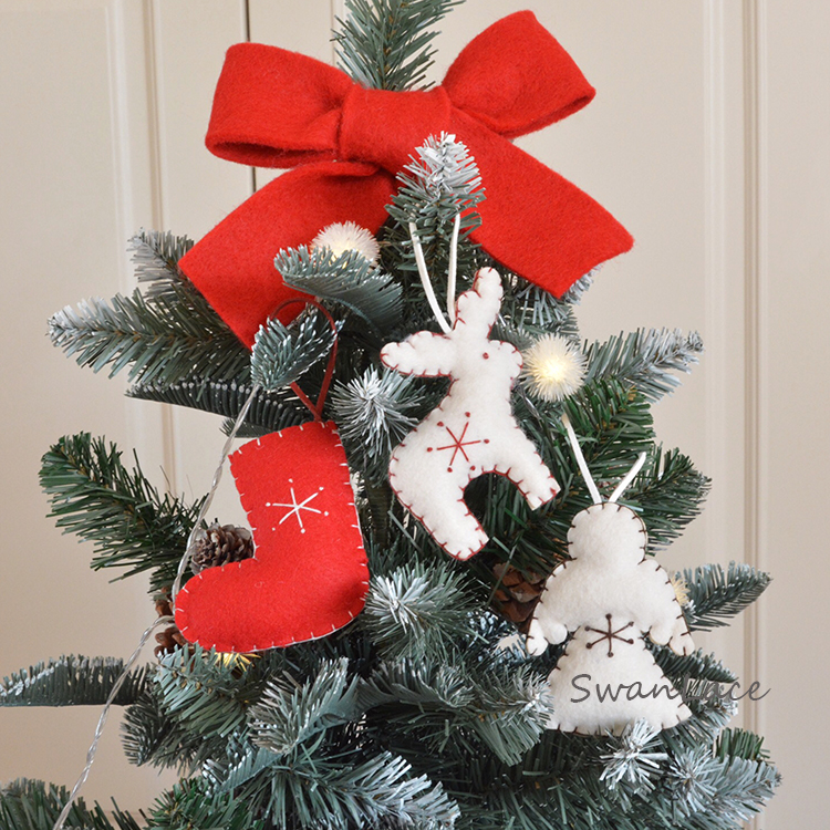 SwanLace Good Things INS Felt Hand-stitched Angel Boots Maelo Deer Floral Art Bouquet Accessories Christmas Tree Hanging Accessories-Taobao