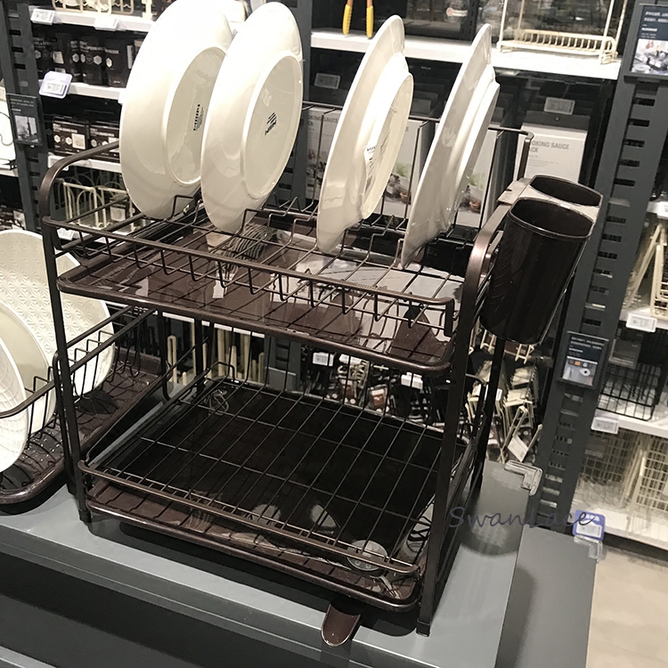 SwanLace Optimal Iron Art Multi-Function Double Layer Dish Rack Dish Rack Tableware Storage Rack - Taobao
