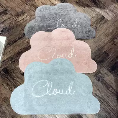 INS letter cloud shape short hair dressing room foot mat bathroom absorbent cool mat into the door mat bedroom floor mat