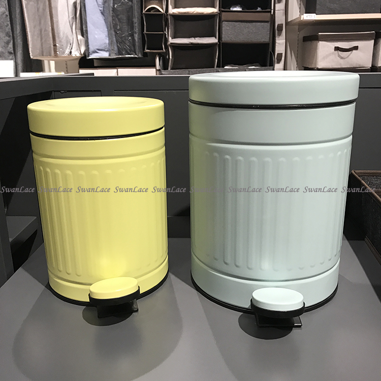 SwanLace preferred lemon vertical double-layer stainless steel foot-type damping mute trash can