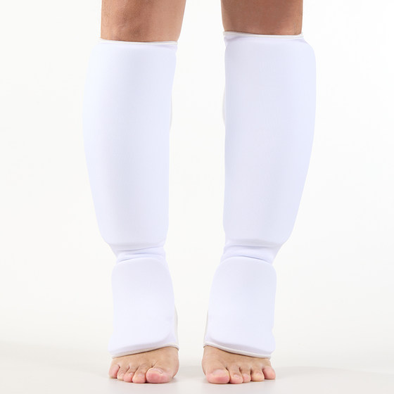 Sweat-absorbent elastic Sanda Muay Thai shin guards with instep