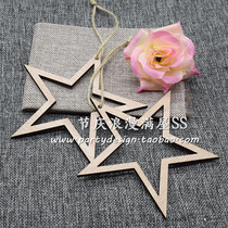 50 laser cutting hollow small stars wooden carving cutting lettering LOGO wish hanging card wooden decoration