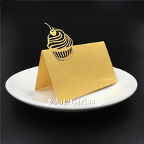 Birthday party decoration Pearl paper small cake hollow seat card laser table card stereo table card 20
