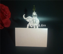 Hollow Indonesian wind elephant birthday party sitting card wedding card table card name card 20