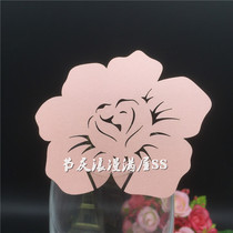 Hollow personality custom rose name card wedding table card wedding table card wedding reception creative wine glass insert card 50 pieces