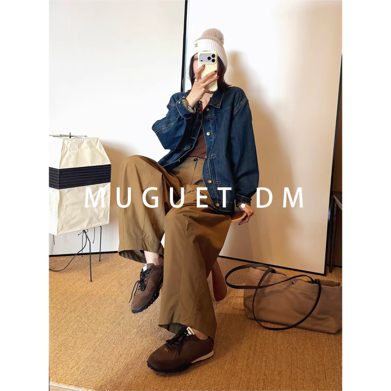 [Tang Youyou] Blue Label Hard to Find! Ultra Heavy-Duty 100% Cotton Denim Jacket Early Autumn Lapel Workwear Top