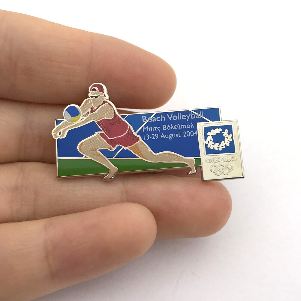 2004 Athens Olympic Crest Beach Volleyball Commemorative Medal Gift Collection Green 1911