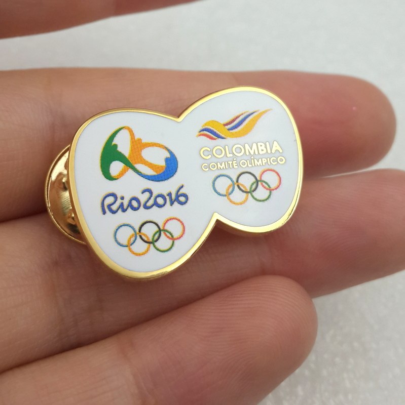Rio 2016 Olympic badge Colombian national team sports delegation NOC medal