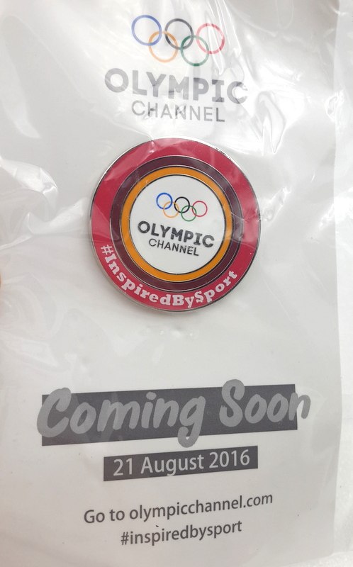 Rio 2016 Olympic Badge Media Badge with Original Packaging Card Red