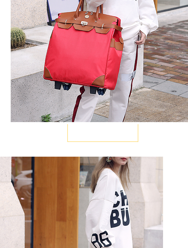 Túi xe đẩy mới xách tay nữ túi du lịch không thấm nước dung lượng lớn túi duffel khoảng cách ngắn du lịch Oxford vải mềm túi nam - Túi du lịch túi kéo