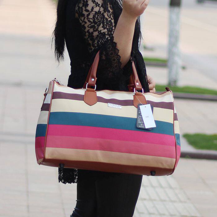 Fashion Travel Bag Waterproof Luggage Bag Women Portable PU Leather Large Capacity Luggage Admission Short Business Check-in 