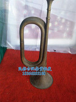 Old folk objects nostalgia collection of old bronze army retro decoration of brass old musical instrument old Cultural Leather