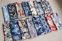 Mens pure original heavy silk vintage Beach short sleeve shirt with plus size port style