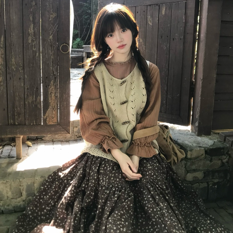 Pinkstar Shop Autumn New Pumpkin Roasted Milk Autumn Forest Style Cotton Loose Long Sleeve Vintage Shirt Pinkstar Shop Autumn New Pumpkin Roasted Milk Autumn Forest Style Cotton Loose Long Sleeve Vintage Shirt