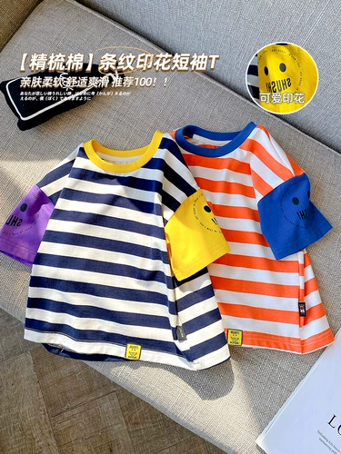 Детская футболка с коротким рукавом, летняя летняя одежда для мальчиков, короткий рукав, 3 лет, детская одежда