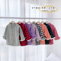 Children Plaid Shirt Plus Suede Winter Baby Winter Clothing Blouse Boy Shirt