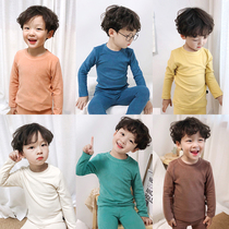 Boy fever velvet warm clothing winter 2021 new foreign style Baby Home clothing coat childrens underwear suit