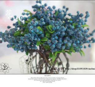 Factory berry fruits high simulation flower decorative flower artson women's rural blueberry pulp fake flowers silk flowers