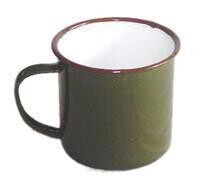 Old army green water cup mouth cup Enamel Army green mouth cup Gargle cup Nostalgic enamel mouth cup
