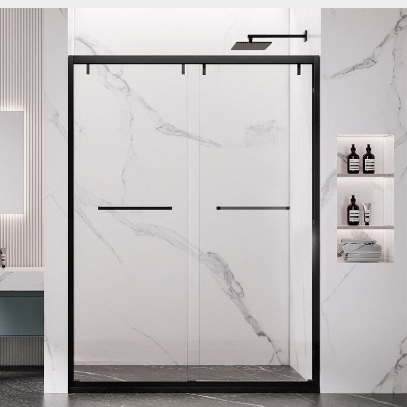 Net red shower room powder room dry and wet separation bathroom partition minimalist tempered glass sliding door sliding door