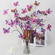 Simulated tree branches dead branches butterflies window art flower arrangement decoration forest wedding landscaping decoration desktop and floor placement