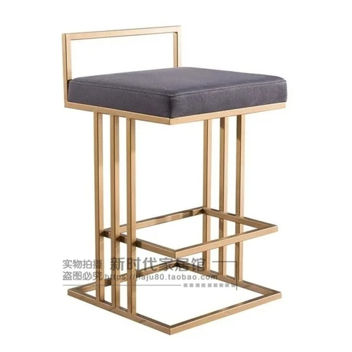 Simple Leisure Bar Bar Bar Table Iron Chair Gold High Stool Modern Nordic Net Red Stage Bare Bench
