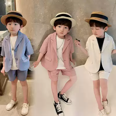 Children's suit suit boy Xia Yang Pai Korean suit British style casual small suit handsome flower boy dress tide
