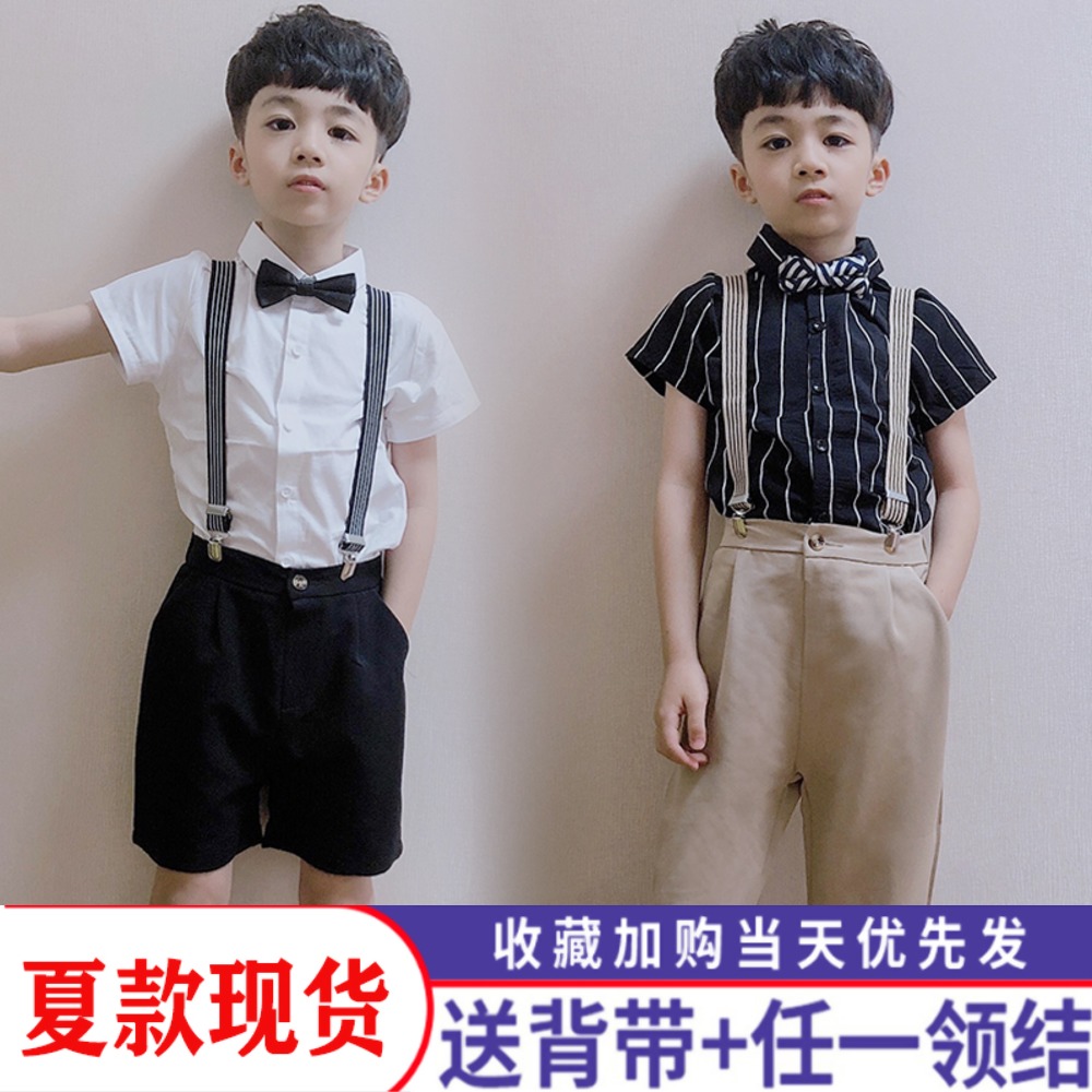 Kids host dress boys summer British style piano costume wedding flower boy birthday small dress suit