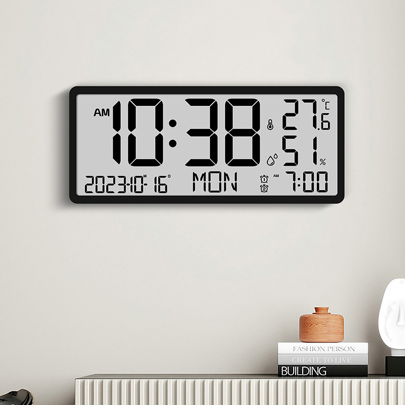 Large-Screen Digital Clock Electronic Watch Can Be Hung on the Wall or Placed on a Table, Silent Time Display, Living Room, Office, Temperature and Humidity