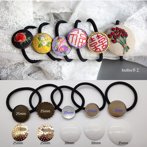 DIY Шасси с аксессуарами, ткань, аксессуар для волос, круглая резинка для волос, с вышивкой, «сделай сам»
