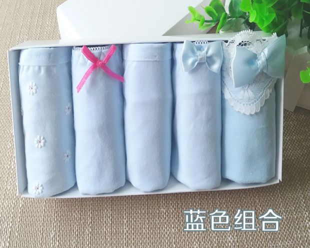Cotton nguyên chất đồ lót màu trắng rắn màu sáng màu của phụ nữ bông tam giác đồ lót thấp eo trắng hộp quà tặng phụ nữ quần xì áo vú