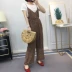7898 phù hợp với mùa hè phiên bản mới của Hàn Quốc của áo sơ mi cổ tròn đáy quần phụ nữ in lỏng treo quần giản dị thủy triều quần legging giả da Quần tây thường