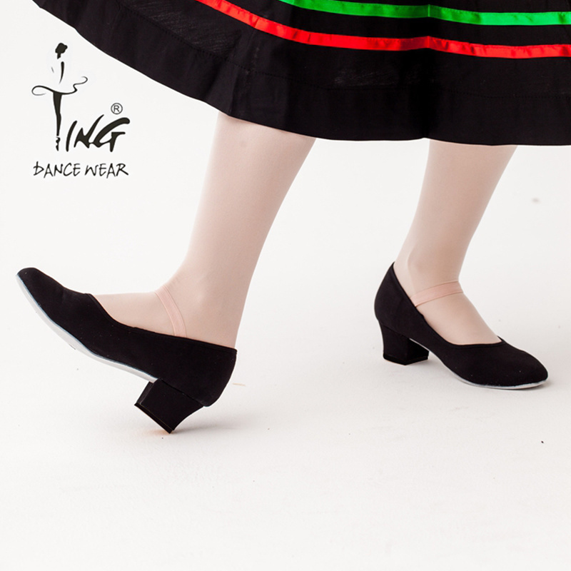 Chen Ting teachers dance personality dance shoes female low heel representative dance shoes cotton cloth Inreal North Dance Appraisal Exam Tufeng Dance Shoes