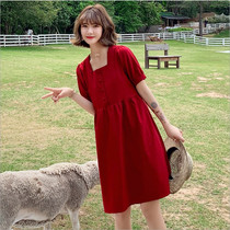 Pregnant woman red dress summer wedding pink maternity dress summer toast small woman maternity dress