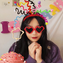 South Korea Ins Little Red Book Birthday Spring Hair Tie Head Adorned Cute Dress Atmosphere Color Treasure Party Photo Props