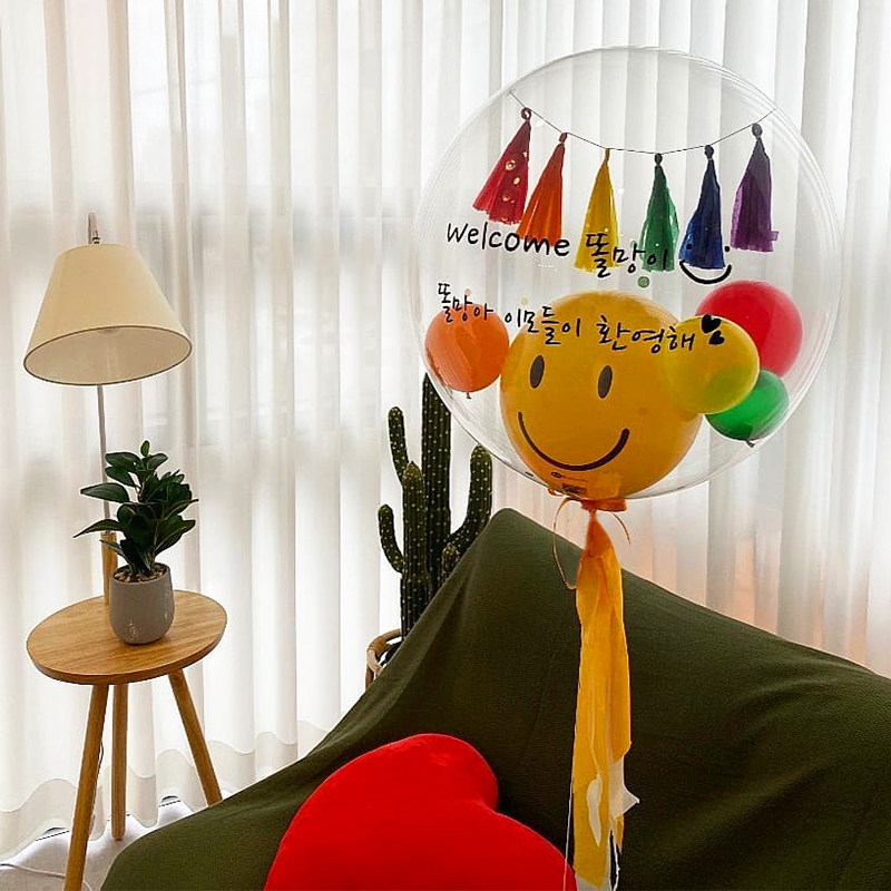 New boutique Korean-style Rainbow Stream SoCore 24 inch Japanese Popo Ball Baby Birthday Engagement Scene Arrangement Suit