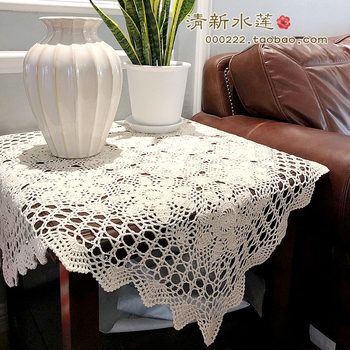 Fresh water lotus hand-cropped pure cotton hollow sofa towel Fresh water lotus hand-cropped pure cotton hollow sofa towel