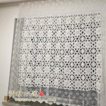 Fresh water lotus foreign trade handmade crochet crochet cotton bed cover European hollow woven custom curtain woven custom curtain beige